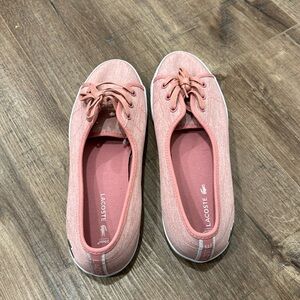 Lacoste pink sneakers, only worn once, like new.